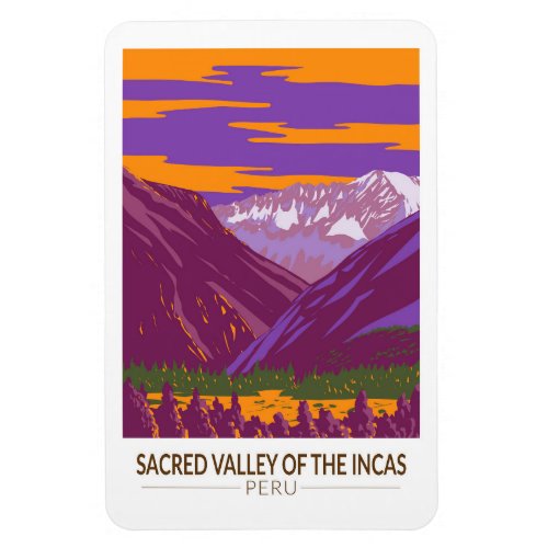 Sacred Valley Peru Travel Art Vintage Magnet