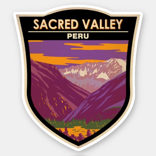 Sacred Valley Peru Travel Art Vintage Sticker