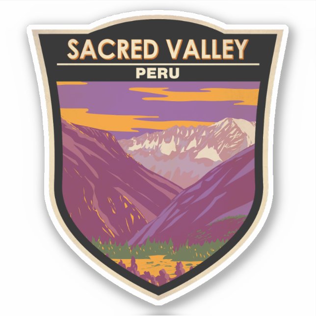 Sacred Valley Peru Travel Art Vintage Sticker (Front)