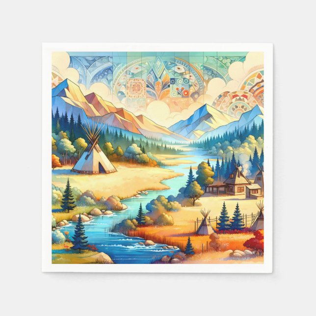 Sacred Valley Symbolic Gathering Design Napkins (Front)