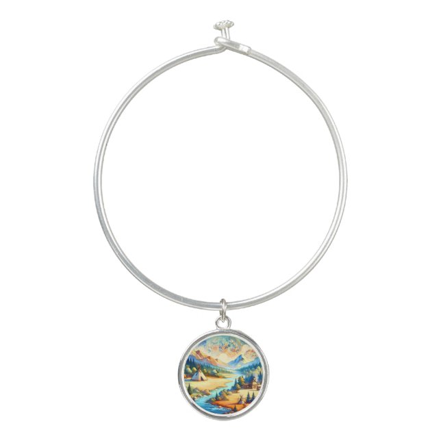 Sacred Valley Symbolic Natural Harmony Bangle Bracelet (Front)