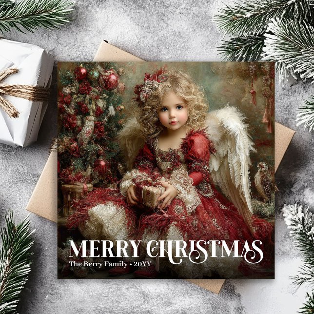 Sacred Victorian Angel Traditional Christmas Card (Sacred Victorian Angel Traditional Christmas Card)