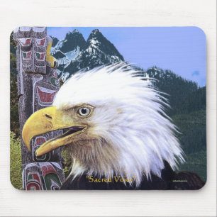 Sacred Voice Bald Eagle & Totem Pole Mouse Pad