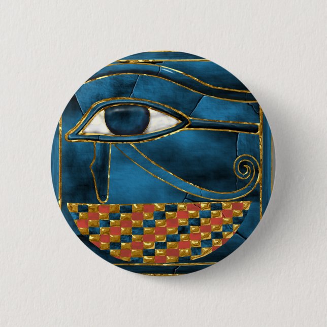 Sacred Wedjat Eye of Horus Pinback Button (Front)