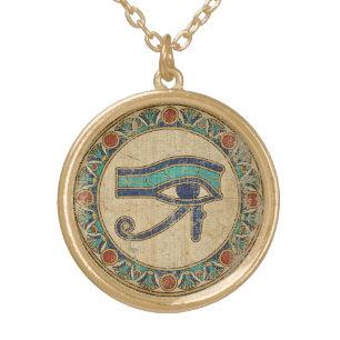 Sacred Wedjat: The Eye of Horus Gold Plated Necklace