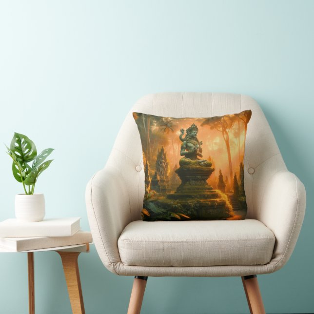 Sacred Whispers of Bali Throw Pillow (Chair)