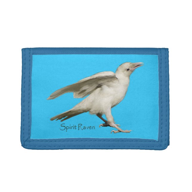 Sacred White Raven Wildlife Photo for Birdlovers Tri-fold Wallet (Front)