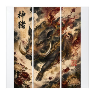 Sacred Wild Boar | Japanese Mythology Art