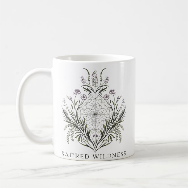 Sacred Wildness Botanical Geometry Coffee Mug (Left)