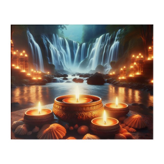 Sacred Zen Waterfall Acrylic Wall Art (Front)