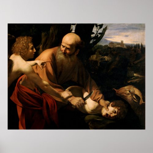 Sacrifice of Isaac by Caravaggio _ Fine Art Poster