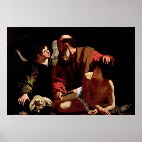 Sacrifice of Isaac by Caravaggio _ Oil Painting Poster
