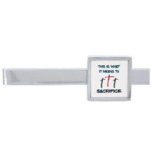Sacrifice Silver Finish Tie Bar
