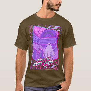 Sad 1980s Vaporwave Ghost Sheet Ghost Esthetic Re T-Shirt
