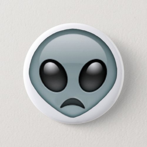 Sad Alien Emoji Pinback Button