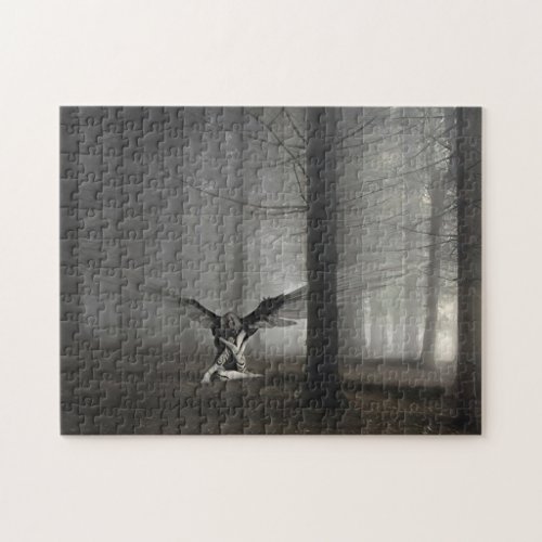 Sad Angel in the Woods Jigsaw Puzzle