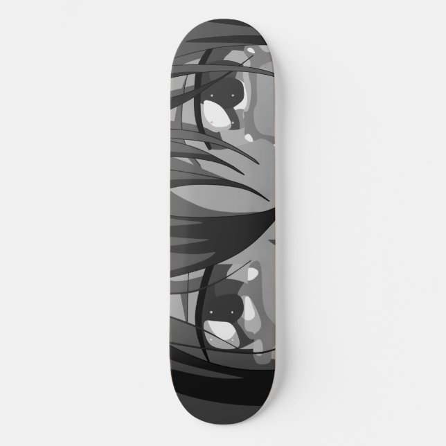 Sad Anime Eyes Skateboard Deck (Front)
