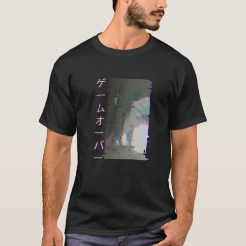 Sad Anime Girl Game Over Aesthetic Japanese Vaporw T_Shirt