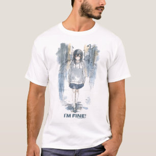 Sad Anime Girl Rainy Mood Graphic Tee