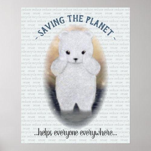 Sad Baby Polar Bear Poster