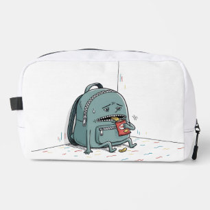Sad Backpack Eating Chips   Funny Relatable Cartoo Dopp Kit