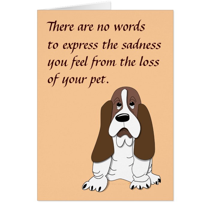 Sad Basset Hound Dog Sympathy for Loss of Pet Greeting Cards