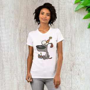 Sad Birthday Dog Cartoon with Cupcake T-Shirt