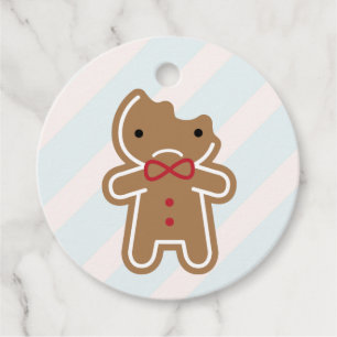 Sad Bitten Kawaii Gingerbread Man Favor Tags