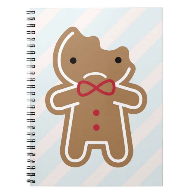 Sad Bitten Kawaii Gingerbread Man Notebook (Front)