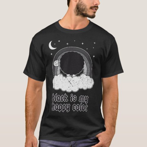 Sad Black Sheep E_Girl EMO Nu Pastel Goth Aestheti T_Shirt