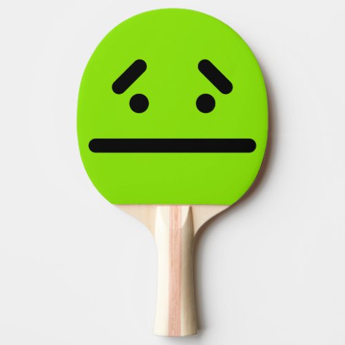Sad Blank Face Green Ping Pong Paddle