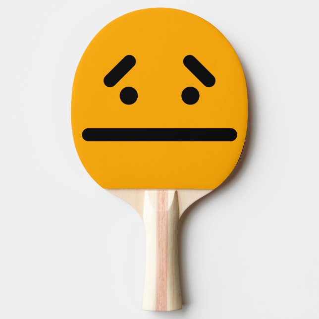 Sad Blank Face Orange Ping Pong Paddle (Front)