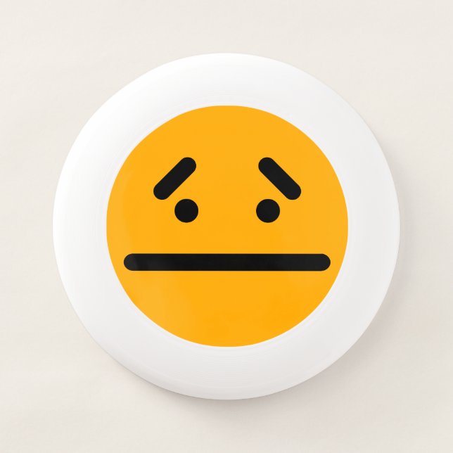 Sad Blank Face Orange Wham-O Frisbee (Front)