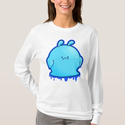 Sad Blue Blob Monster Original Design  T_Shirt