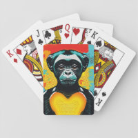 sad Bonobo - Comic Style - Pop Art Series Playing Cards