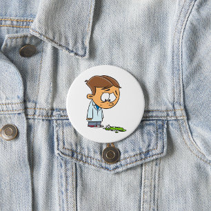 Sad Boy Scientist with Broken Experiment Button