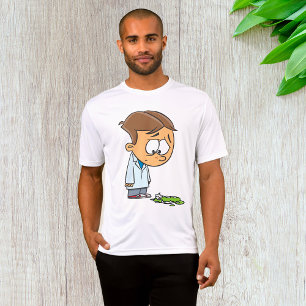 Sad Boy Scientist with Broken Experiment T-Shirt