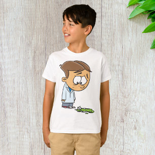 Sad Boy Scientist with Broken Experiment T-Shirt
