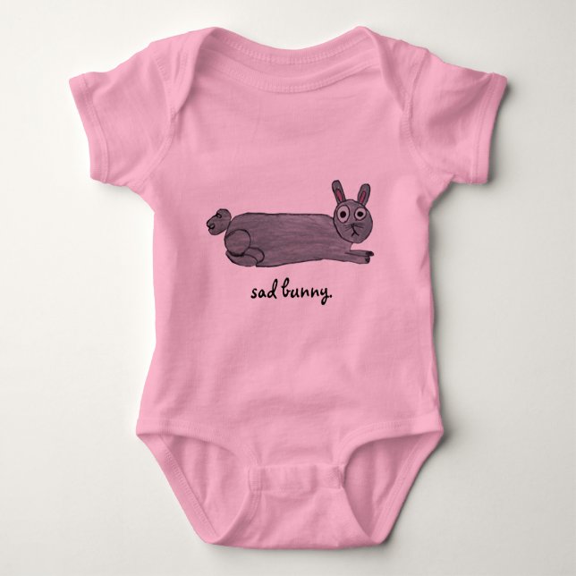 Sad Bunny Baby Baby Bodysuit (Front)