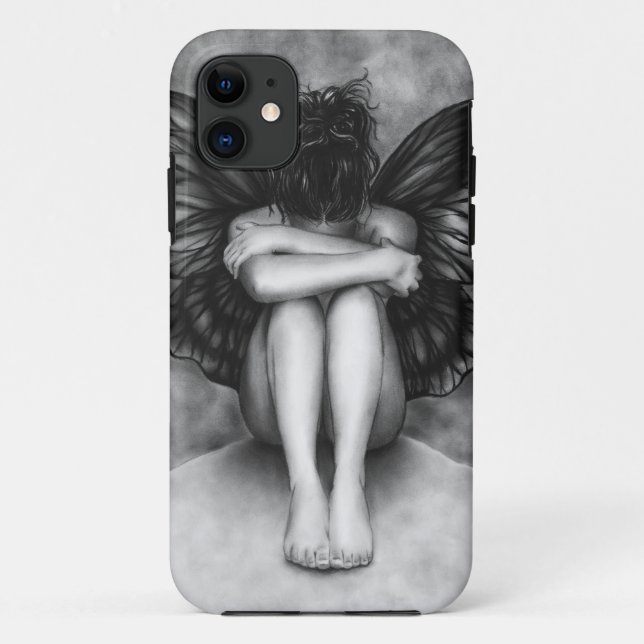 Sad Butterfly Girl iPhone Case (Back)