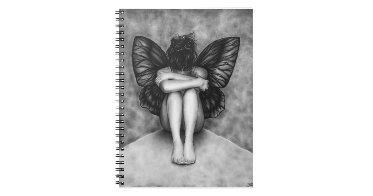 girl with butterfly wings drawing