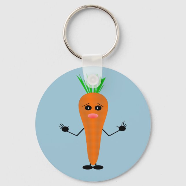 Sad Carrot by Kenneth Yoncich Keychain (Front)