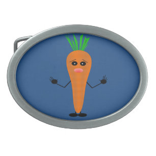 Sad Carrot by Kenneth Yoncich Oval Belt Buckle