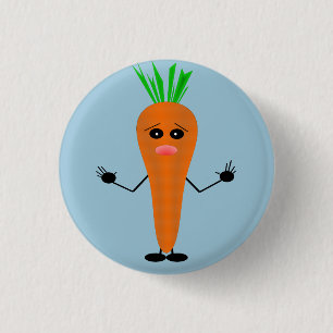 Sad Carrot by Kenneth Yoncich Pinback Button