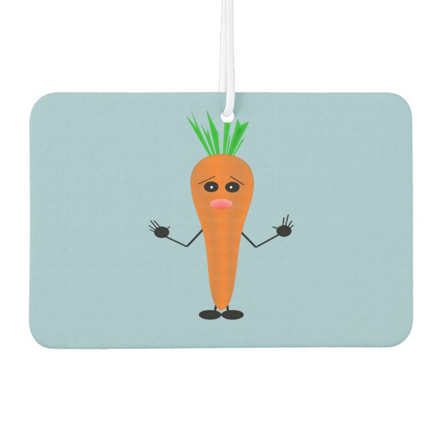 Sad Carrot Car Air Freshener (Front)