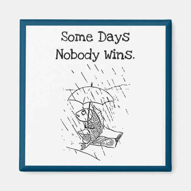 Sad Cartoon Fish Bad Day Sympathy Magnet (Front)