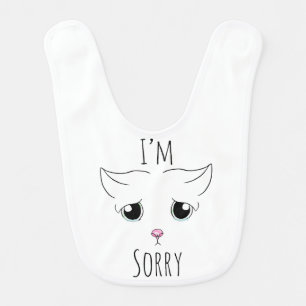 Sad Cat Face: I'm Sorry Baby Bib