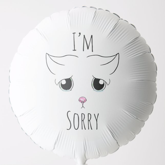 Sad Cat Face: I'm Sorry Balloon (Front)