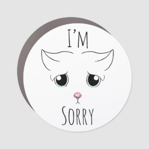 Sad Cat Face: I'm Sorry Car Magnet