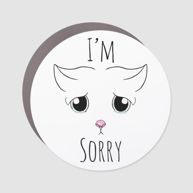 Sad Cat Face: I'm Sorry Car Magnet (Front)